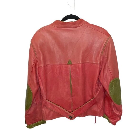 Vintage 90"s LS Sound Original Leather Jacket Rose Pink 41” Chest M/L Size 38 - Picture 5 of 12